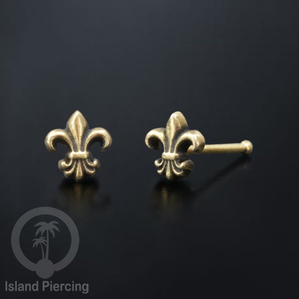Tindik perhiasan hidung, pin hidung kuningan, banyak desain, Brass Nose Jewelry