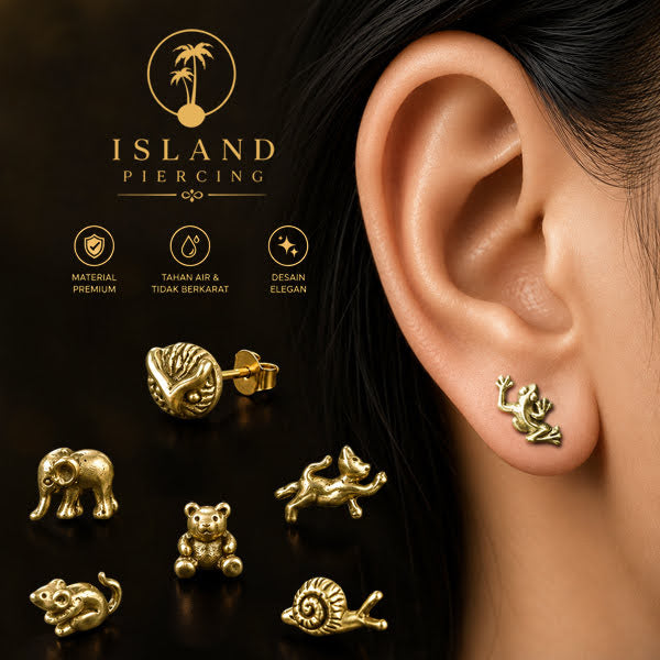 Anting Stud Kuningan motif Bintang Brass Ear-studs Animal collection