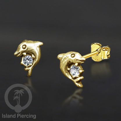 Anting Stud Kuningan motif Laut Brass Ear-studs Marine Style