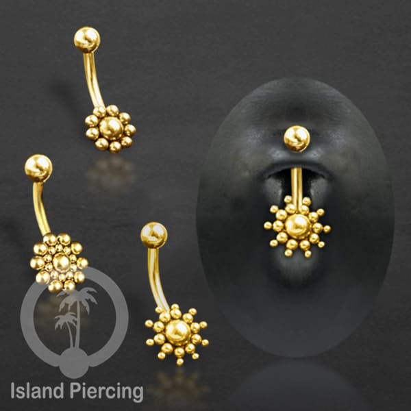 Anting Pusar/Navel Bar warna silver dan gold Piercing Jewelry dari bahan Stainless Steel