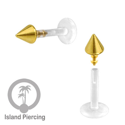 Tindik Labret, Anting, Tragus, Helix, Daith dari Stainless dan Bio-plastik Threadless Piercing Stainless