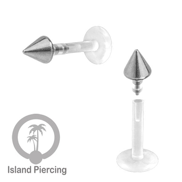 Tindik Labret, Anting, Tragus, Helix, Daith dari Stainless dan Bio-plastik Threadless Piercing Stainless
