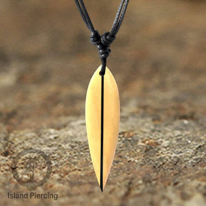 Kalung bandul kayu motif surfing Wooden surf board Necklaces