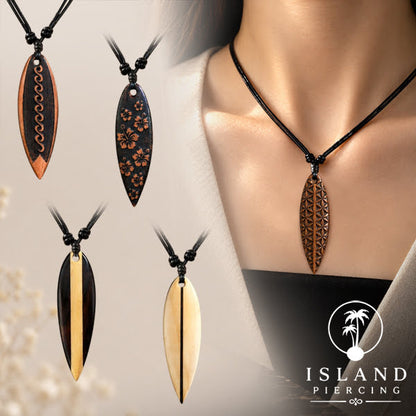 Kalung bandul kayu motif surfing Wooden surf board Necklaces