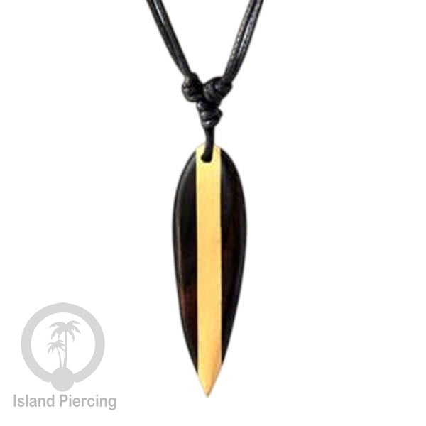 Kalung bandul kayu motif surfing Wooden surf board Necklaces