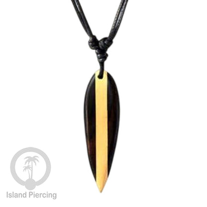 Kalung bandul kayu motif surfing Wooden surf board Necklaces