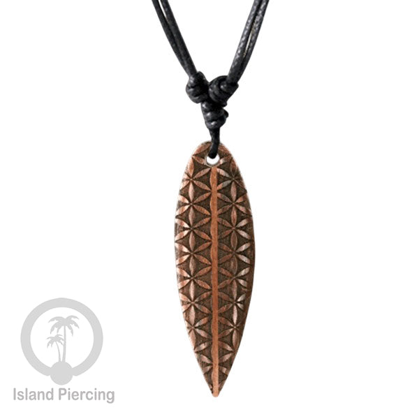 Kalung bandul kayu motif surfing Wooden surf board Necklaces
