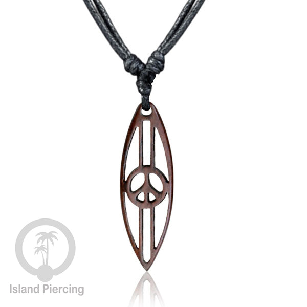 Kalung bandul kayu motif surfing Carved Wooden surf board Necklaces
