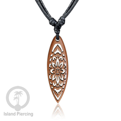 Kalung bandul kayu motif surfing Carved Wooden surf board Necklaces