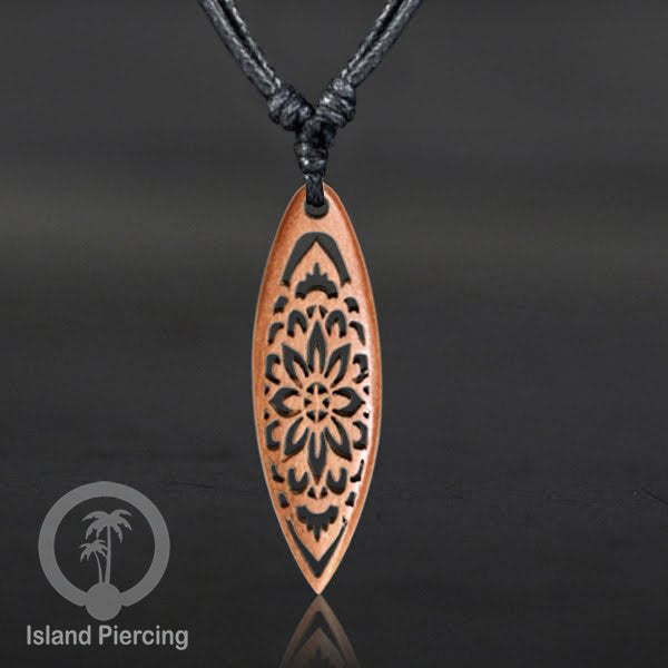 Kalung bandul kayu motif surfing Carved Wooden surf board Necklaces