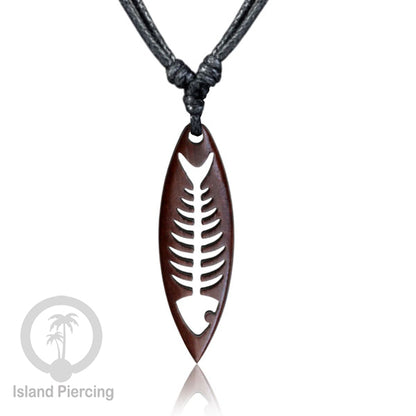 Kalung bandul kayu motif surfing Carved Wooden surf board Necklaces