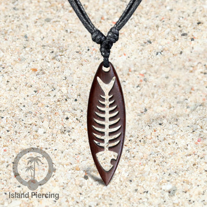 Kalung bandul kayu motif surfing Carved Wooden surf board Necklaces