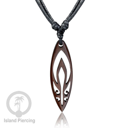 Kalung bandul kayu motif surfing Carved Wooden surf board Necklaces