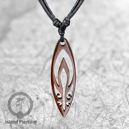 Kalung bandul kayu motif surfing Carved Wooden surf board Necklaces