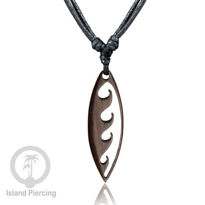 Kalung bandul kayu motif surfing Carved Wooden surf board Necklaces