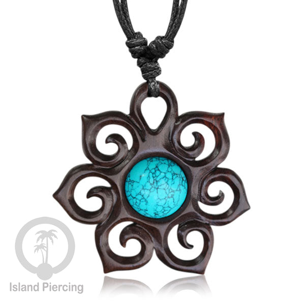Kalung bandul kayu ukiran yang istimeva dari Bali Carved Wood Pendant Necklaces Bali Style