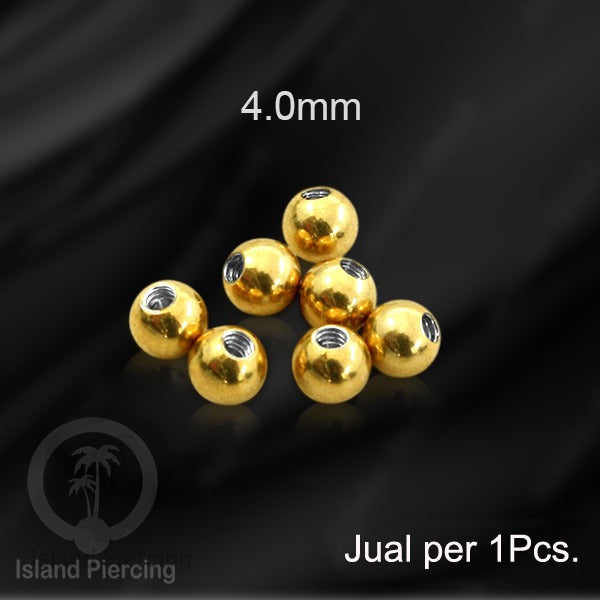 Bola Piercing untuk bar ukuran 1.6mm, Replacement Steel Piercing Balls External threading