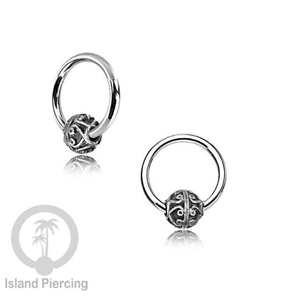 BCR Piercing Stainless dengan dekorasi bola Kuningan putih banyak pilihan motif