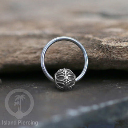 BCR Piercing Stainless dengan dekorasi bola Kuningan putih banyak pilihan motif