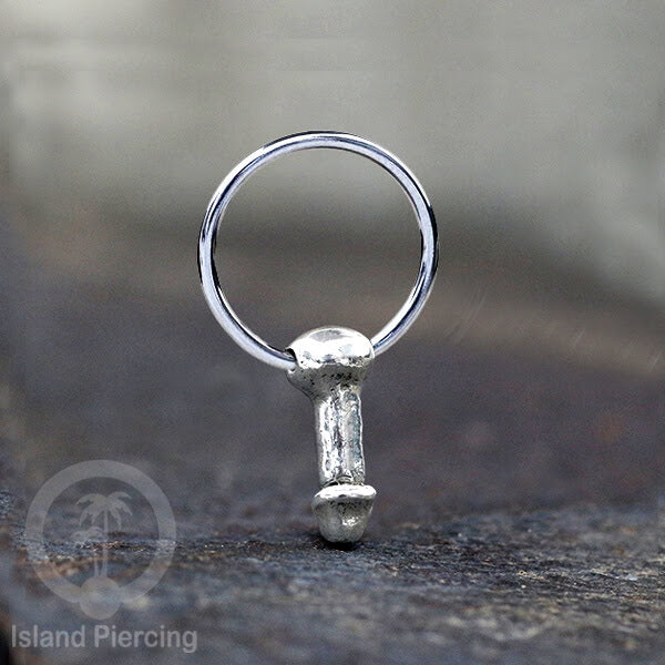 Piercing Stainless BCR dengan Liontin kuningan putih