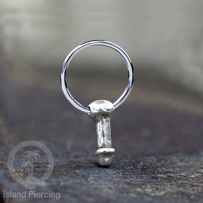 Piercing Stainless BCR dengan Liontin kuningan putih