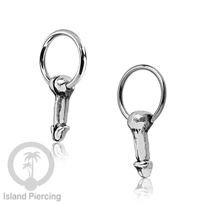 Piercing Stainless BCR dengan Liontin kuningan putih