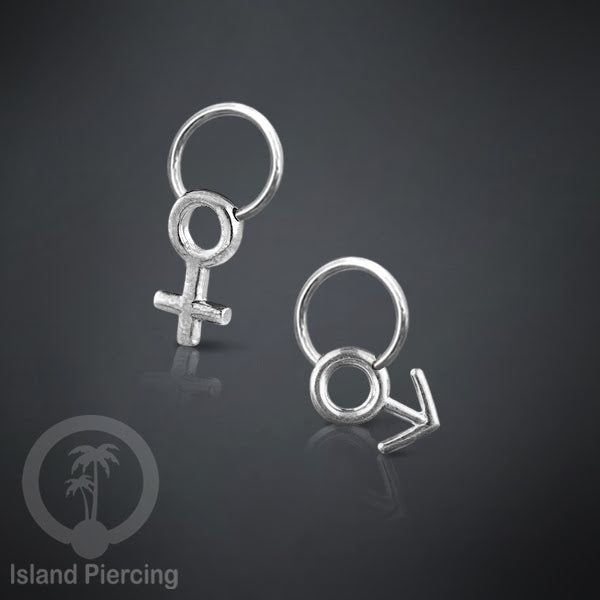 Piercing Stainless BCR dengan Liontin kuningan putih