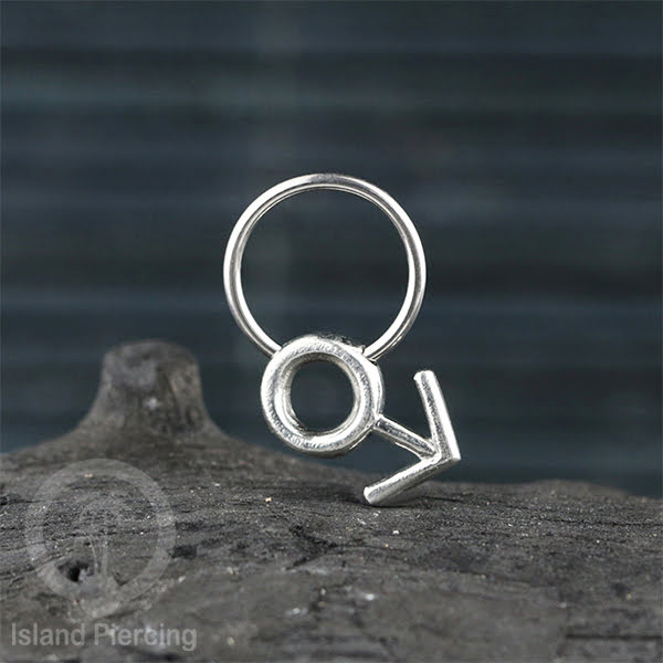 Piercing Stainless BCR dengan Liontin kuningan putih