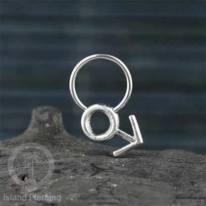 Piercing Stainless BCR dengan Liontin kuningan putih
