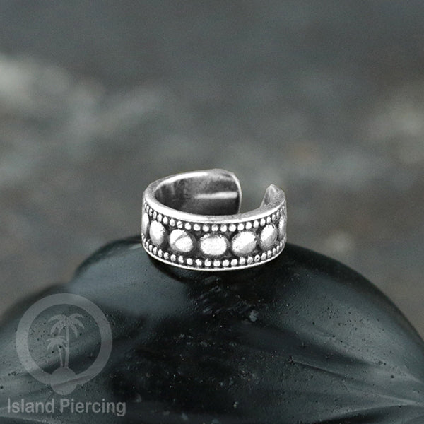 White Brass Ear-cuffs anting perhiasan kuningan putih penjepit telinga motif yang unik