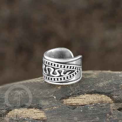 White Brass Ear-cuffs anting perhiasan kuningan putih penjepit telinga motif yang unik