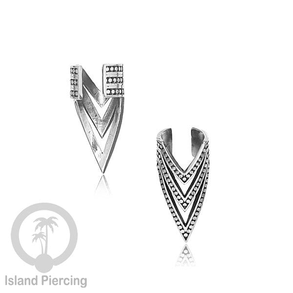 White Brass Ear-cuffs anting perhiasan kuningan putih penjepit telinga banyak variasi unik, bisa pakai tanpa lubang.