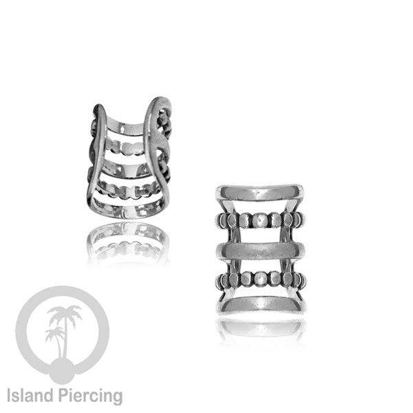 White Brass Ear-cuffs anting perhiasan kuningan putih penjepit telinga banyak variasi unik, bisa pakai tanpa lubang.