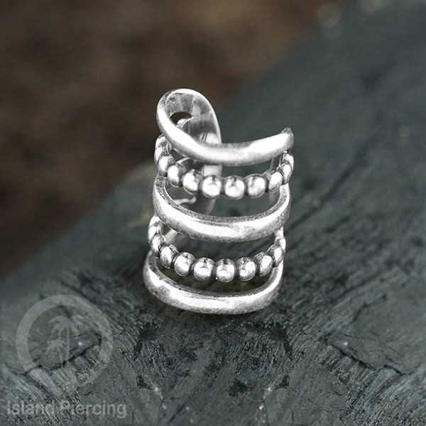 White Brass Ear-cuffs anting perhiasan kuningan putih penjepit telinga banyak variasi unik, bisa pakai tanpa lubang.