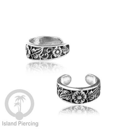 White Brass Ear-cuffs anting perhiasan kuningan putih penjepit telinga motif yang unik