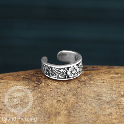White Brass Ear-cuffs anting perhiasan kuningan putih penjepit telinga motif yang unik