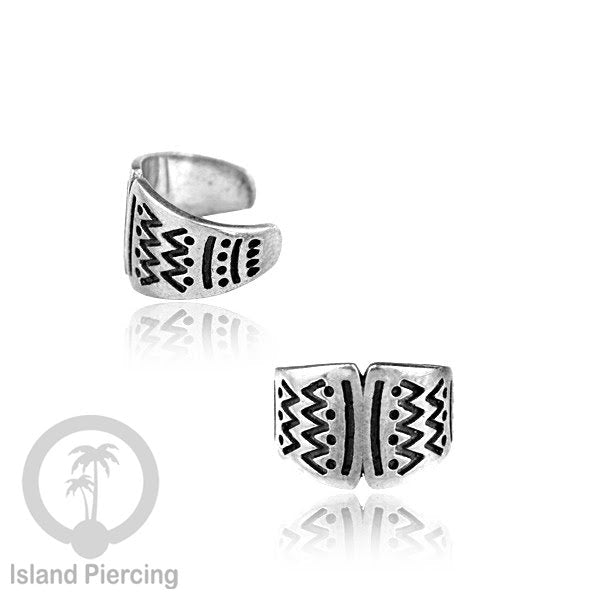 White Brass Ear-cuffs anting perhiasan kuningan putih penjepit telinga motif yang unik