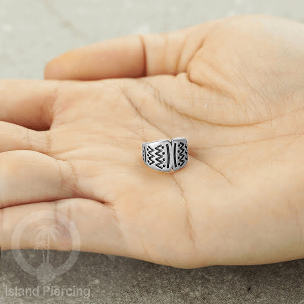 White Brass Ear-cuffs anting perhiasan kuningan putih penjepit telinga motif yang unik