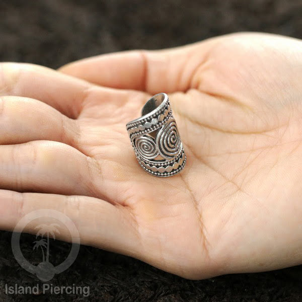 White Brass Ear-cuffs anting perhiasan kuningan putih penjepit telinga ukuran besar.