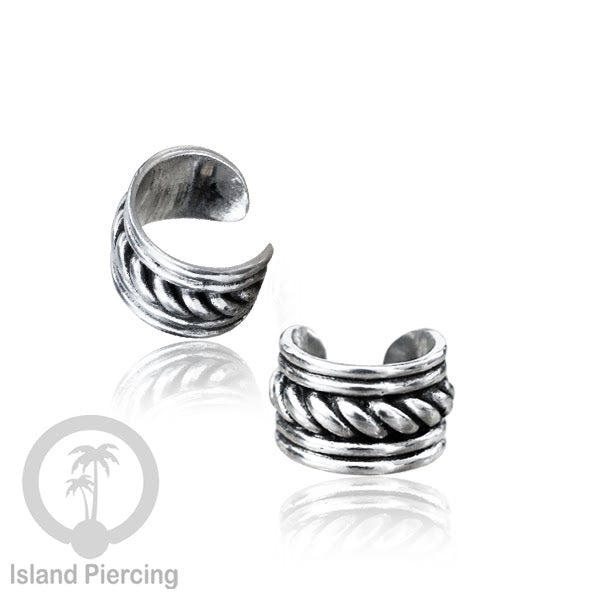 White Brass Ear-cuffs anting perhiasan kuningan putih penjepit telinga motif yang unik