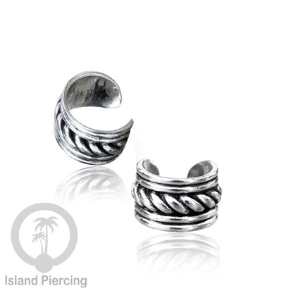 White Brass Ear-cuffs anting perhiasan kuningan putih penjepit telinga motif yang unik