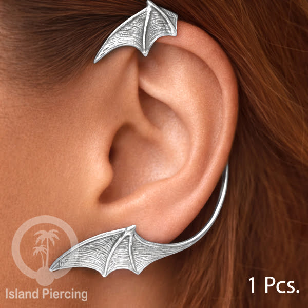 Full Brass Ear-cuffs , Anting Perhiasan Kuningan Putih jepitan penuh telinga, Tanduk Rusa dan Ular