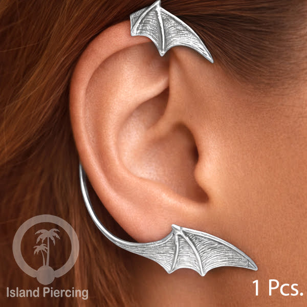 Full Brass Ear-cuffs , Anting Perhiasan Kuningan Putih jepitan penuh telinga, Tanduk Rusa dan Ular
