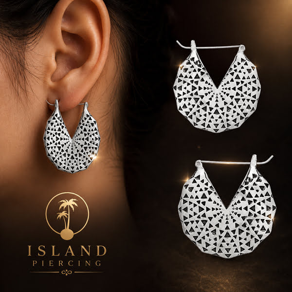 White brass earrings, quite large model