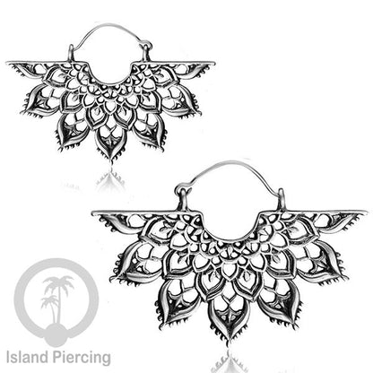 Anting Kuningan Putih pilihan model Tree of Life, Berbunga atau Mandala, White Brass Earrings