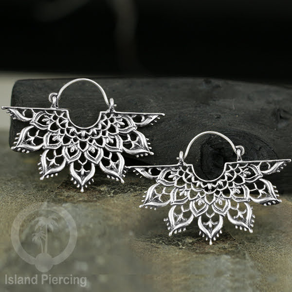 Anting Kuningan Putih pilihan model Tree of Life, Berbunga atau Mandala, White Brass Earrings