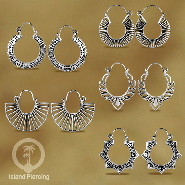 Anting Kuningan Putih inspirasi Pulau Bali, White Brass Earring Bali Style