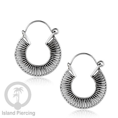 Anting Kuningan Putih inspirasi Pulau Bali, White Brass Earring Bali Style