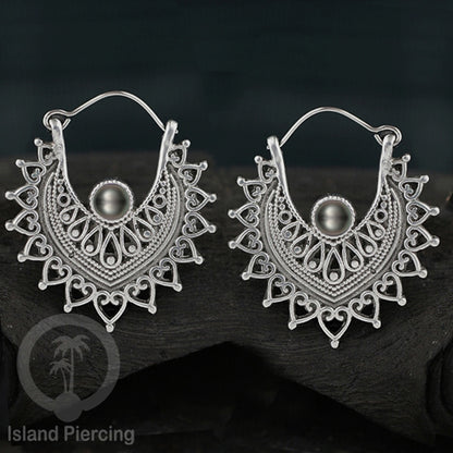 Anting Kuningan putih selera Mayan dengan banyak pilihan Batu, White brass Stone Earring