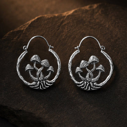 Anting Kuningan Putih motif Ular, Kelelawar, Magic Mushrooms White Brass Earrings Snake Bat